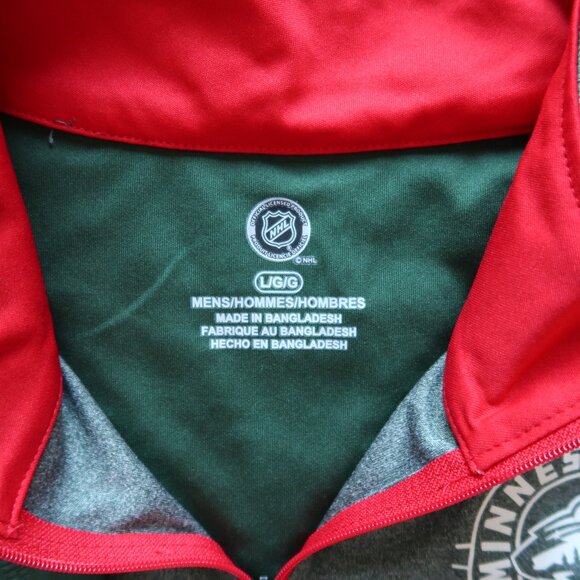 MINNESOTA WILD NHL HOCKEY Shirt Mens SZ L LONG SLEEVE 1/4 ZIP NWT - Picture 4 of 9